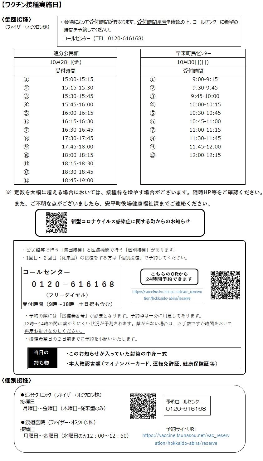 オミクロン株対応ワクチンのお知らせ１